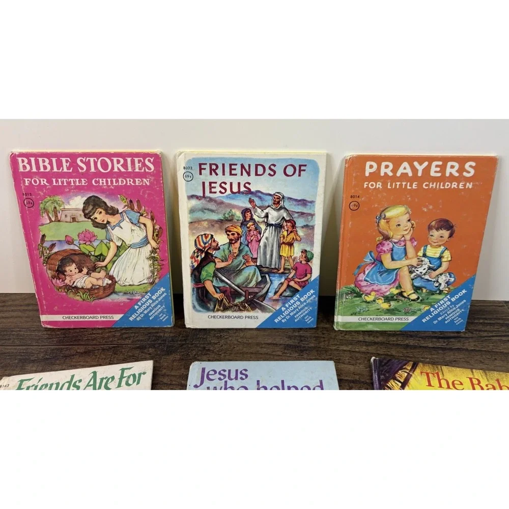 Lot of 6 My First Religious Book Books Hard Cover Childrens Kids Checkerboard
